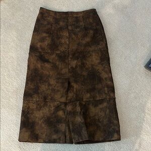 Vici Brown Midi Pencil Skirt with Slit